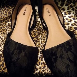 Torrid Black Lace D'Orsay Flat size 11